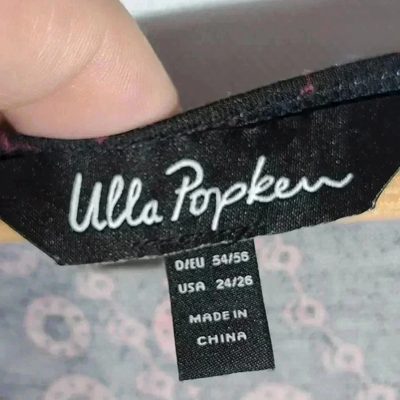 Ulla Popken Black plum Chain print blouse sz 24/26 - Picture 3 of 5